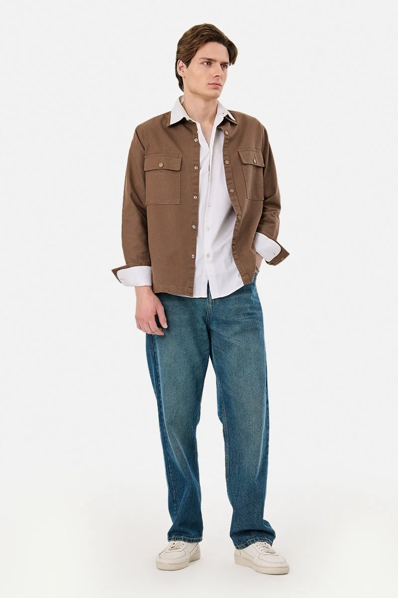 سنيتش Snap Button Double Pocket Overshirt